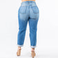 High Waist Boyfriend Roll Up Jeans | Plus Size | American Bazi