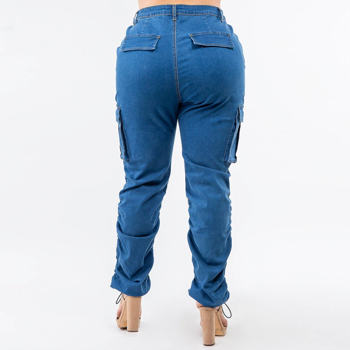 High Waist Shirred Jogger Pants | High Plus | American Bazi