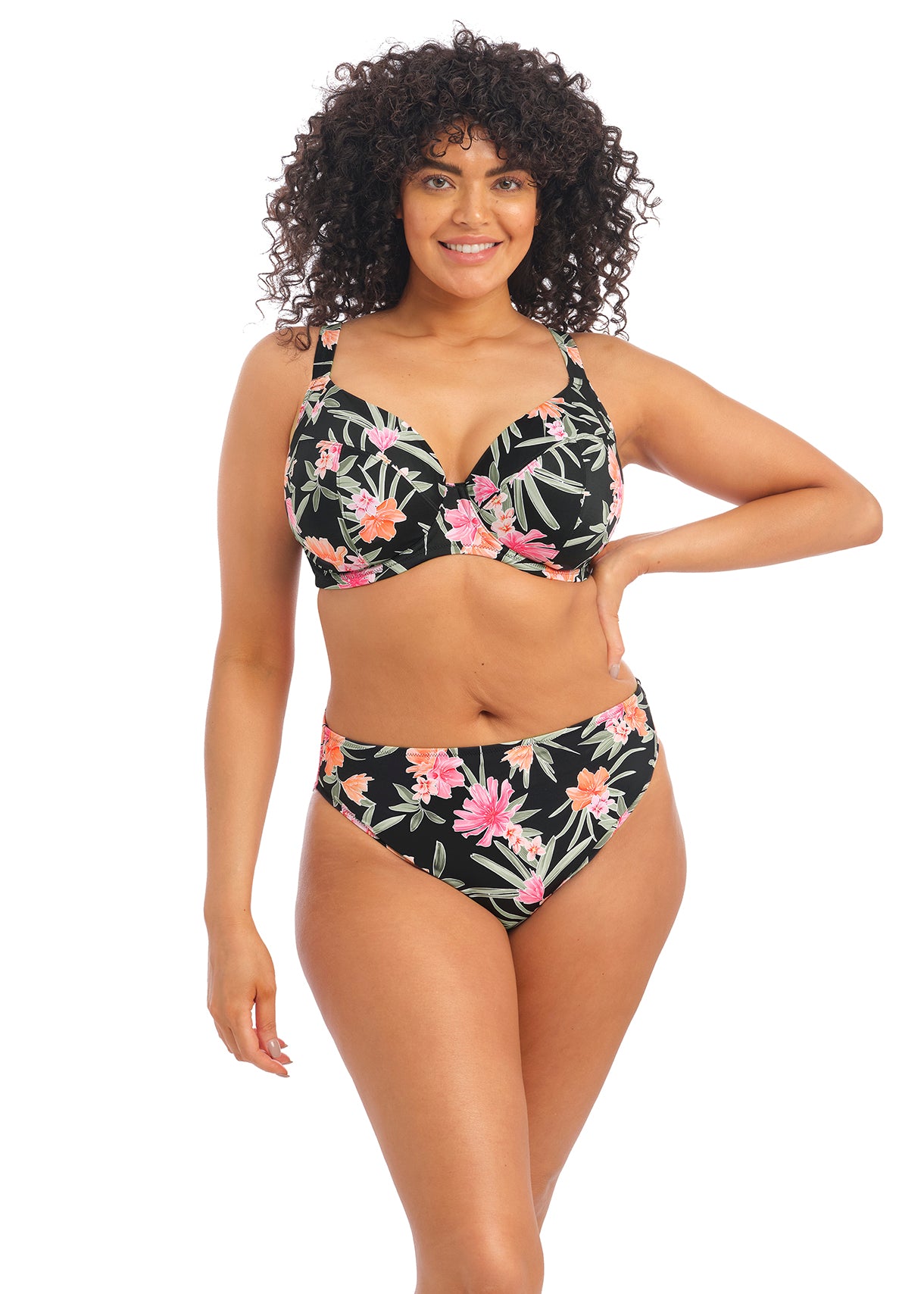 Dark Tropics bikinibroekje met middelhoge taille | Elomi