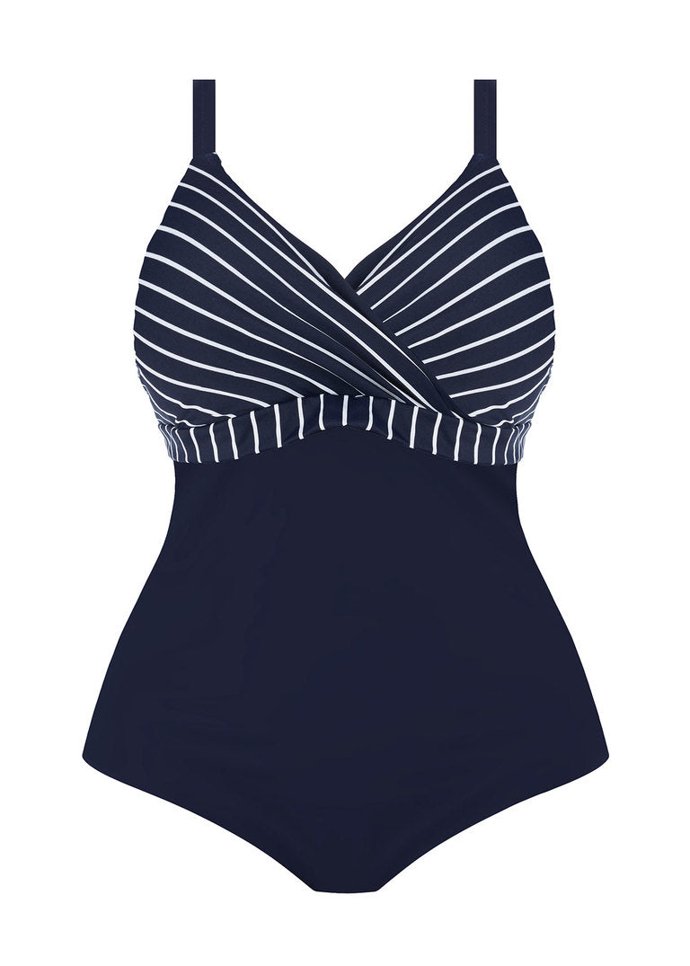 Plain Sailing Midnight Stripe Non Wired Moulded Swimsuit | Elomi