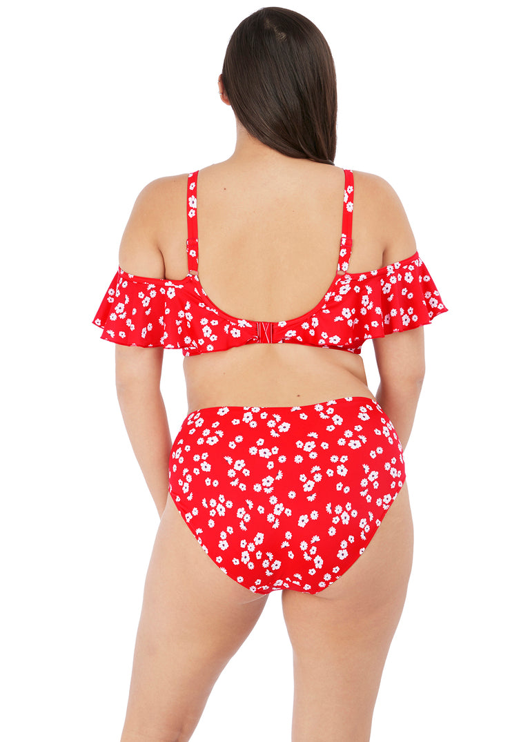 Effen zeilrode bikinitop met bloemenprint | Elomi